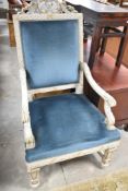 A painted French style armchair