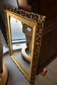 A 19th century gilt frame wall mirror (some damage to corner), approx. 77 x 64cm