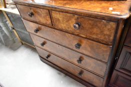 A Victorian walnut chest of two over three drawers, dimensions approx. W111 D61 H101cm