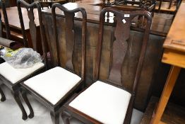 A set of six early 20th Century Queen Anne style vase back dining chairs
