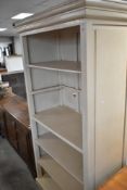 A shabby chic shelving unit, approx dimensions H201 W106 D53cm