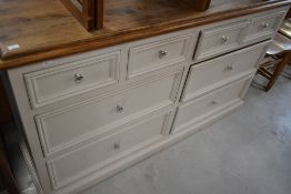A modern part painted sideboard , width approx. 144cm