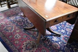 A 19th Century Regency mahogany pembroke style pedestal table on splay legs, approx. Width 102cm
