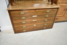A traditional five drawer plan chest , approx dimensions 130 x 81 x 77cm