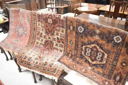 Three traditional fireside rugs , Belgian and Persian style