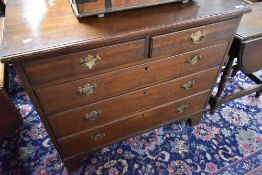 A 19th Century Georgian style oak chest of two over three drawers, width approx. 96cm