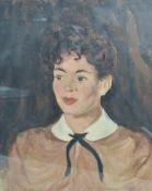 Harold H. Jones (possibly) FRSA (British 1904-1992) oil on board, portrait of a Mavis Rogerson, be