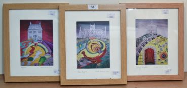 After Janette Ireland (British contemporary) a group of three limited edition colour prints,