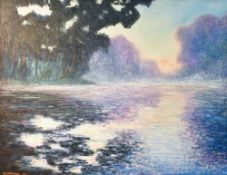 J.G Harrison (British 20th/21st century) oil on canvas, an interpretation of Claude Monet's '