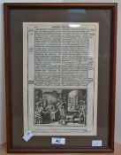 After Matthaeus Merian the Younger (1921-1687) The Kaiser Valentinian plays chess (1657) a page from