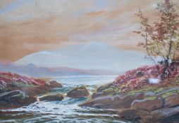 Artist unknown, a pleasing early 20th century gouache and watercolour, Scottish or Lakeland scene