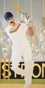 Simon King (British, 20th Century) limited edition screen print of cricketer Graham Gooch 23/75,