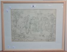 Peter G.L Freeman (British 20th/21st century) pencil drawing 'The Poet Goes Riding' signed lower