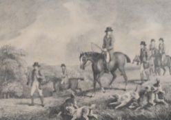 After William Samuel Howitt (British c.1765-1822) a set of four engravings 'Partridge Hawking', '