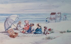 After Faye Whittaker (British contemporary) a set of four limited edition colour seaside scene
