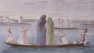 Claude William Harrison (British 1922-2009) Pencil and watercolour sketch'The Persuit of Love'