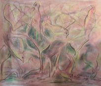 Elvic Steele (British 1920-1997) two original artworks, pastels and watercolour, the first depicting
