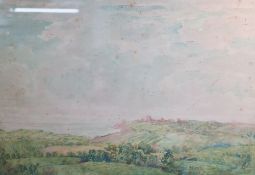Artist unknown, 20th century English school watercolour, coastal landscape, unsigned, within a