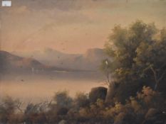 Artist unknown, 20th century English school oil on canvas, depicting a mountainous landscape, signed