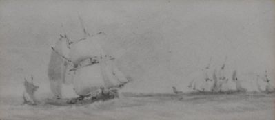 William Roxby Beverley (British 1811-1889) pencil sketch on paper, within off white and gilt