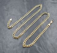 A 9ct gold curb link chain, 73cm, 42.6g