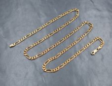 A 9ct gold figaro link chain, 62.5cm, 16.2g