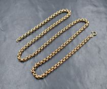 A 9ct gold belcher link chain, 62cm, 20.9g