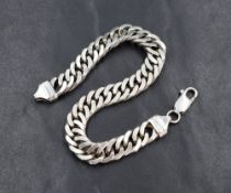 A silver fancy curb link bracelet, 21cm, 32.4g