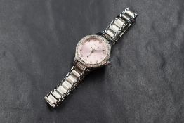 A Ted Baker wristwatch, the metallic pink dial with gem five minute markers, with a further gem dial