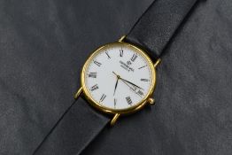 A Raymond Weil gold plated wristwatch, the white dial having Roman numerals and date aperture, on
