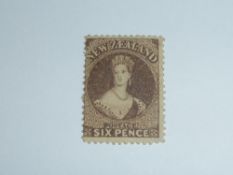 NEW ZEALAND 1864 6d BROWN CHALON UNUSED FRESH APPEARANCE 6d Brown Chalon thought to date 1864, value
