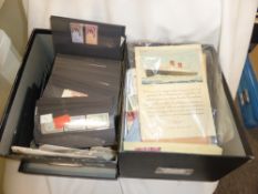 WORLDWIDE STAMPS SETS AND INDIVIDUALS IN 170+ STOCKCARDS + FURTHER BOX OF COVERS ETC Two boxes