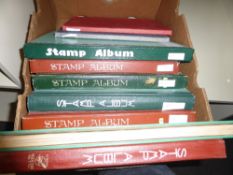 AUSTRALIA + STATES IN 9 VOLUMES, ALL ERAS NOTED Old fruit box with 9 volumes of Australia and States