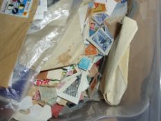 WORLDWIDE - ON AND OFF PAPER COLLECTION, COVERS, MINI SHEETS ETC IN LARGE TUB Clear tub with