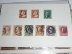 USA LARGELY PRE 1900's COLLECTION ON VARIOUS CARDS INCLUDING HIGH VALUES Dozen or so cards with an