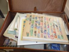 WORLDWIDE - SUITCASE WITH MIXTURE OF COLLECTIONS, LOOSE, COVERS ALL ERAS Vintage style suitcase full