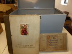 CIGARETTE CARD COLLECTiON IN OLD FILING CASE MANY SETS IN ALBUMS INC OUR SOUTH AFRICAN FLORA Metal