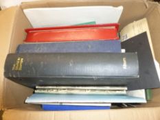 WORLD COLLECTIONS IN BOX, ALL ERAS SEEN, MINT AND USED Box with a dozen plus albums, many of them