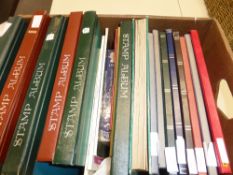 WORLDWIDE STAMP COLLECTIONS IN 16 VOLUMES + ODD OTHER EPHEMERA Hefty world collections in old