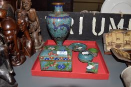 A collection of 20th century Chinese Cloisonne enamel wares, finely hand crafted with symetrical