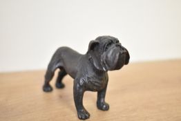 A small patinated cast bronze patinated figure in the form of a British Bulldog, h5.5cm
