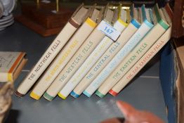 A set of nine Pictorial Guide to the Lakeland Fells novels by A.Wainwright.