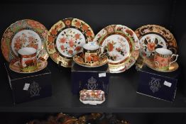 A part Royal Crown Derby Gold Peony pattern tea service having gilt edge and foliage decoration on a