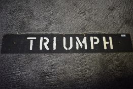 A single sided Triumph advertising plywood sign, L104cm
