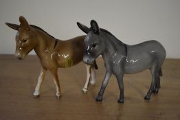 A pair of John Beswick donkeys hand painted having original boxes, H13cm