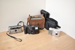 A No.2 Portrait Brownie Kodak camera having carry case, sold together with an Olympus AZ-200 Super