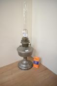 A vintage super Aladdin paraffin lamp having glass pyrex chimney and mantle fabric burner (boxed),