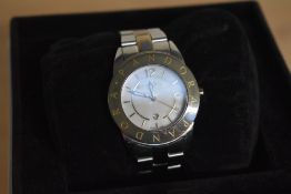 A Pandora Imagine wristwatch, the mother-of-pearl dial with baton numerals and date aperture, on a