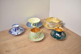 A nice selection of fine bone China cabinet cup and saucers, to include Shelley, Heathgote, Sue