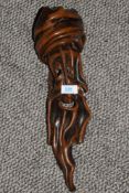 An unusual leather mask, Arab male, h37cm